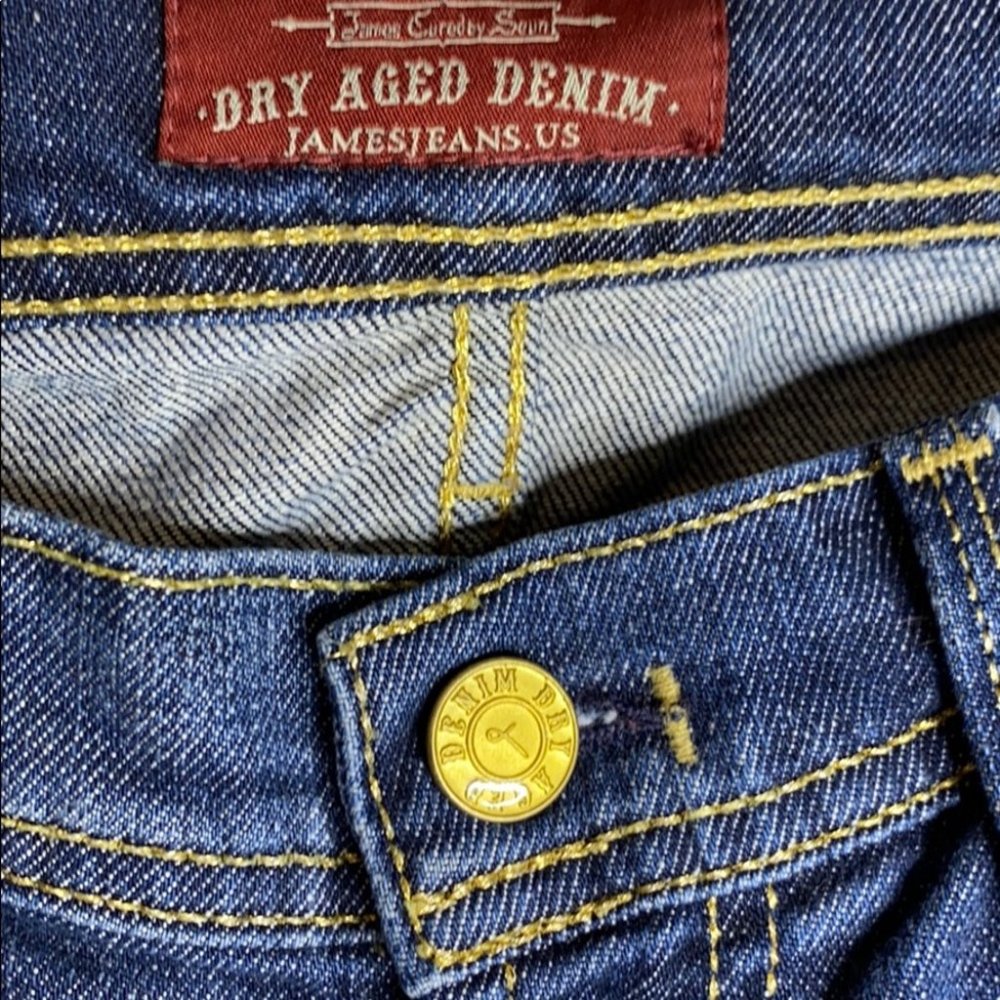 Dry Aged Denim James Jeans Antique Gold Bootleg - Picture 8 of 16